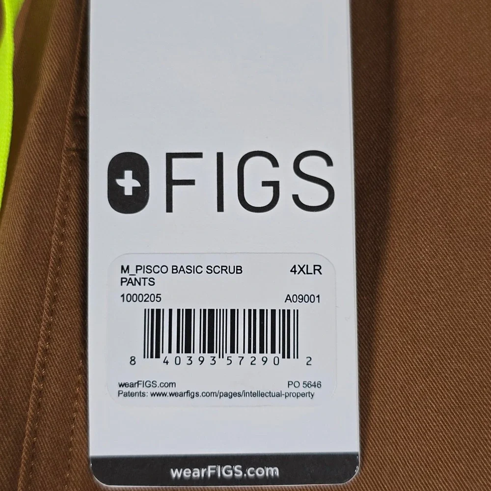 FIGS Pisco Basic Scrub Pants Mens 4XLR Brown Straight Leg 1000205 NWT